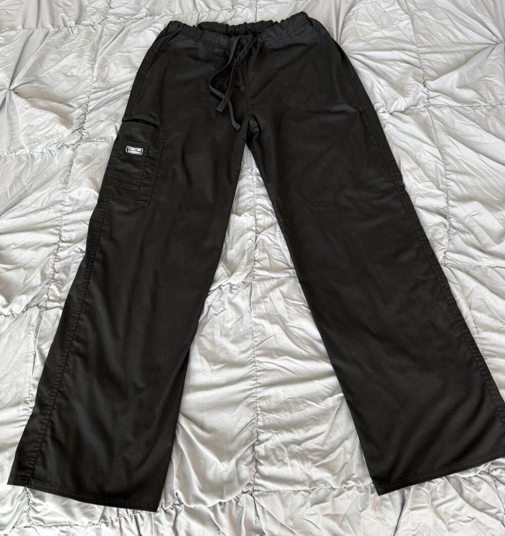 Cherokee Workwear Scrub Pants Women Set of 5 Black Medium Straight Leg